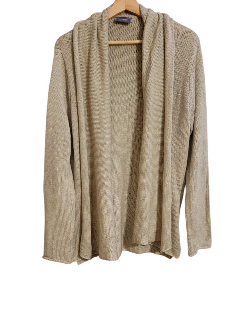 Wooden Ships Beige Knit Open Front Cardigan